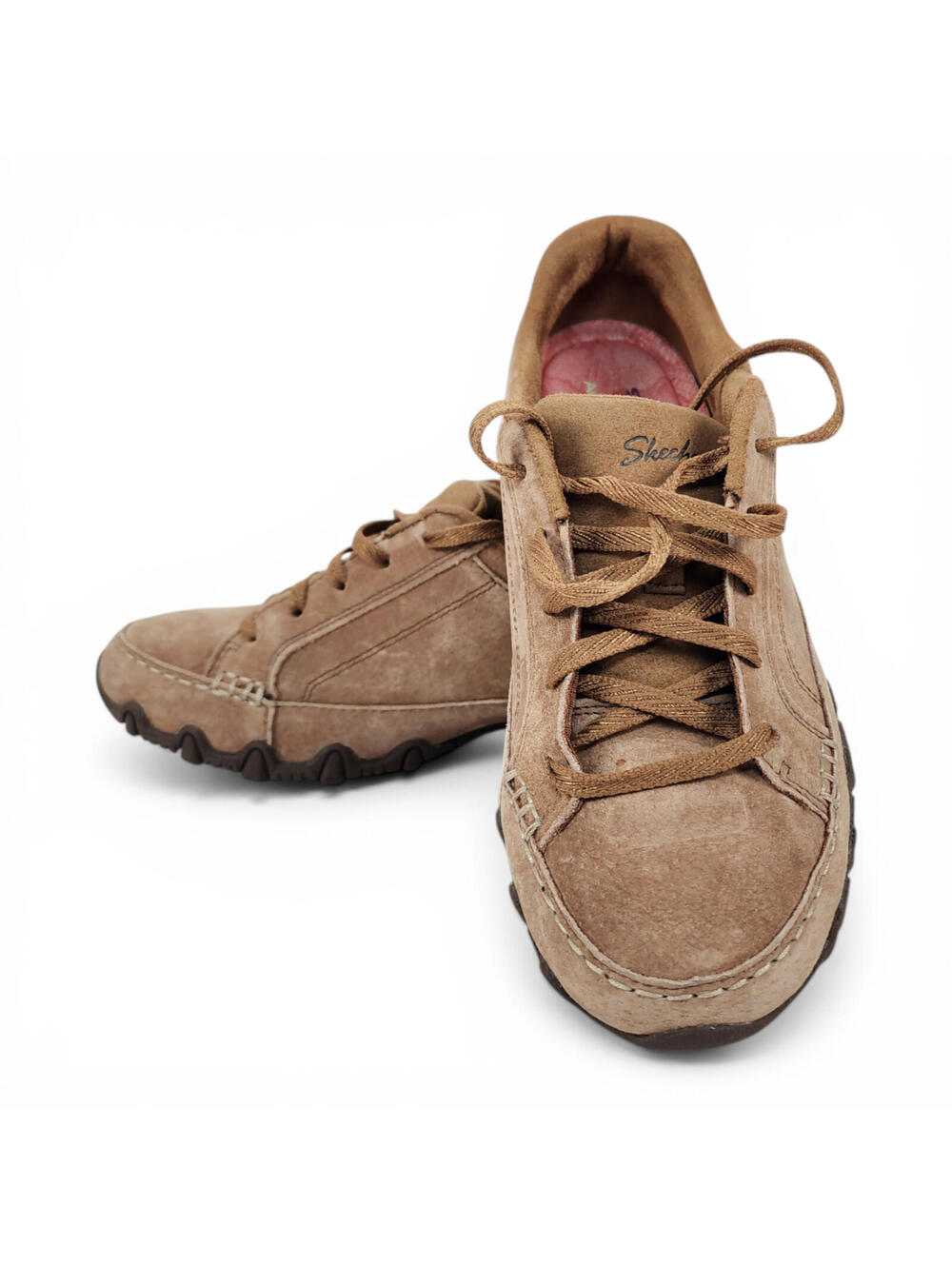 Skechers Womens Suede Bikers Curbed 49336 Casual Shoes Sneakers Lace, Sz 7.5